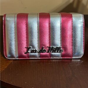 Lux de Ville Pink and Silver Striped Women's Bag